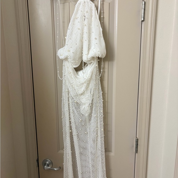 12th Tribe Bellagio White Pearl Maxi Dress - Picture 5 of 6
